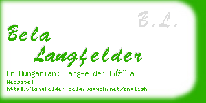bela langfelder business card